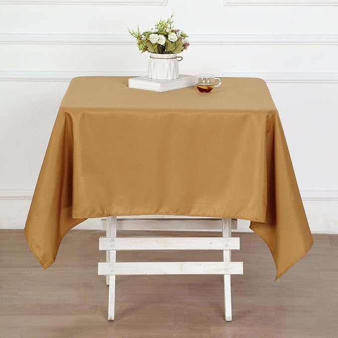 Efavormart 54x54 Gold Wholesale Linens Seamless Polyester Square Linen - Image 2
