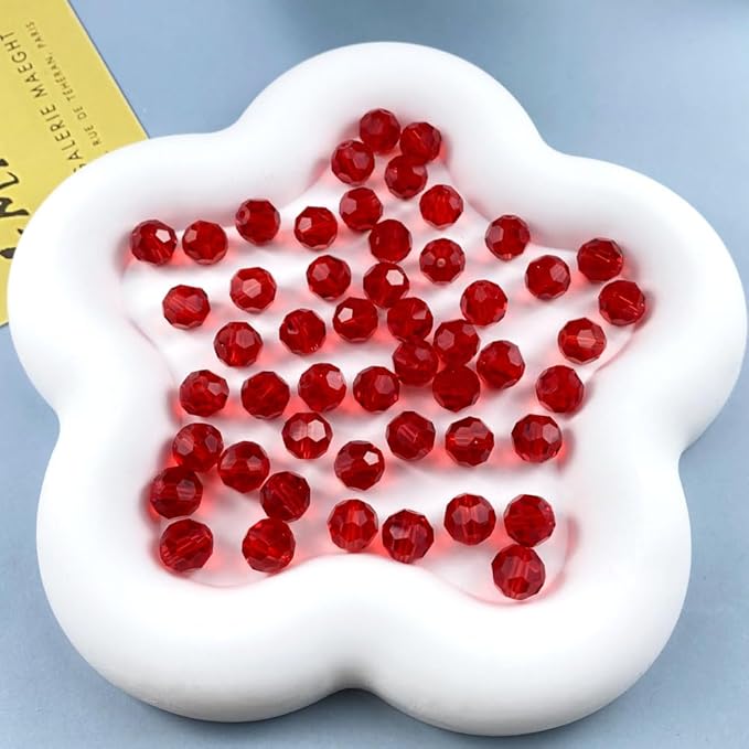 100 PCS 8mm Crystal Glass Beads Round Multiple Faceted Loose Spacer Glass Beads - Image 6