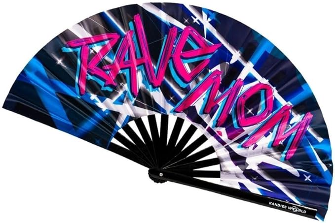 Kandies World UV Reactive Custom Festival Folding Hand Fan by KandiesWorld