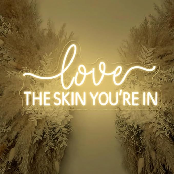 Love The Skin You 're In Neon Sign, Wax Specialist Wall Sign, Esthetics Salon - Image 2