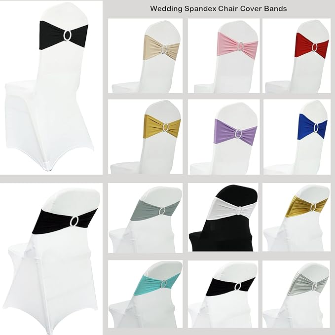 Spandex Chair Sashes Bands 30PCS Stretch Chair Ties Bows - Image 6