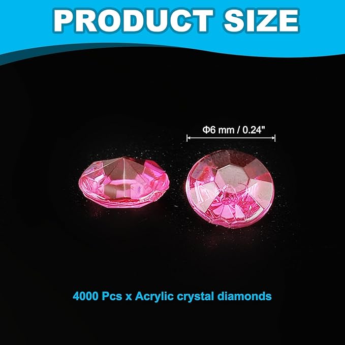 PATIKIL 4000 Pcs Wedding Table Scatter Confetti Crystals 6mm Acrylic Diamonds - Image 2
