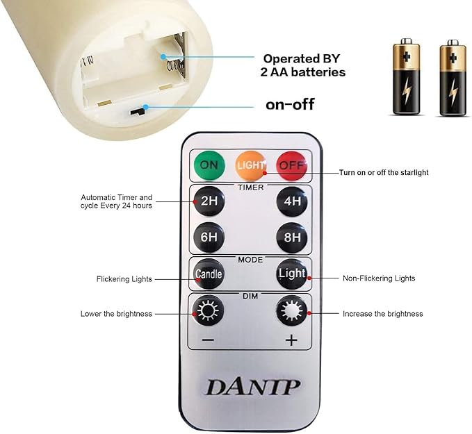 DANIP Ivory LED flameless Candle, - Image 5