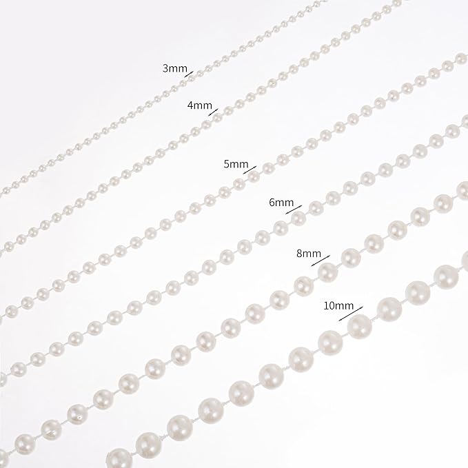 8mm Crafts Faux Pearl Beads Garland Pearl Bead Roll Strand of Pearls to - Image 3