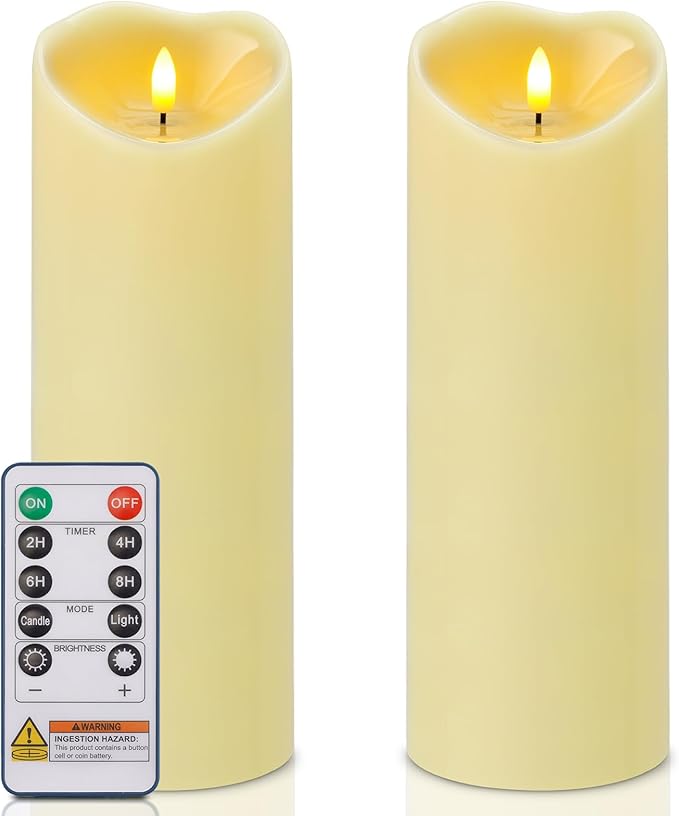 Amagic 4” x 12” Extra Large Waterproof Outdoor Flameless Candles, Battery by AMAGIC