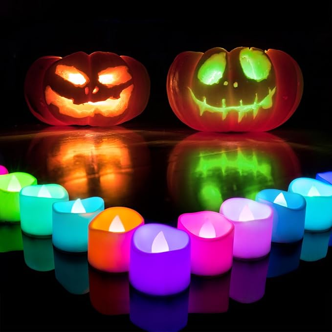 Homemory Multi Color Changing Tea Lights Battery Operated, 7-Color Changing LED by Homemory