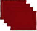 100% Pure Linen Red Placemats 14 x 19 Inch by HomeEkaa