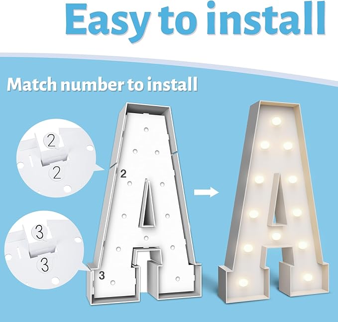 4FT Marquee Light Up Letters B, Party Decoration Large Marquee Light Up Letters - Image 3