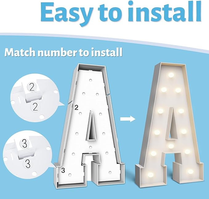 4FT Marquee Light Up Letters A, Party Decoration Large Marquee Light Up Letters - Image 3