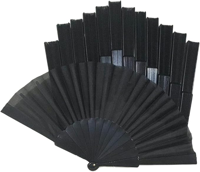 HUNANBANG 1 Dozen 12 Pieces Folding Hand Fans Church Wedding Gift, Party Favors - Image 8