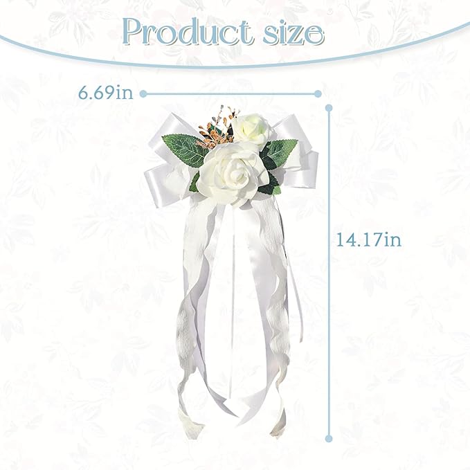 4PCS Wedding Car Door Handle Decorative Flowers, Just Married Automotive - Image 5