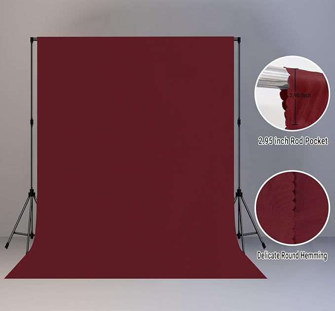 8x10FT Burgundy Wine Red Screen Backdrop - Image 2