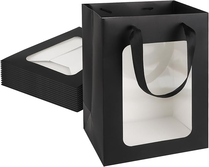 MOXARYSU 12 Pcs Black Gift Bags by MOXARYSU