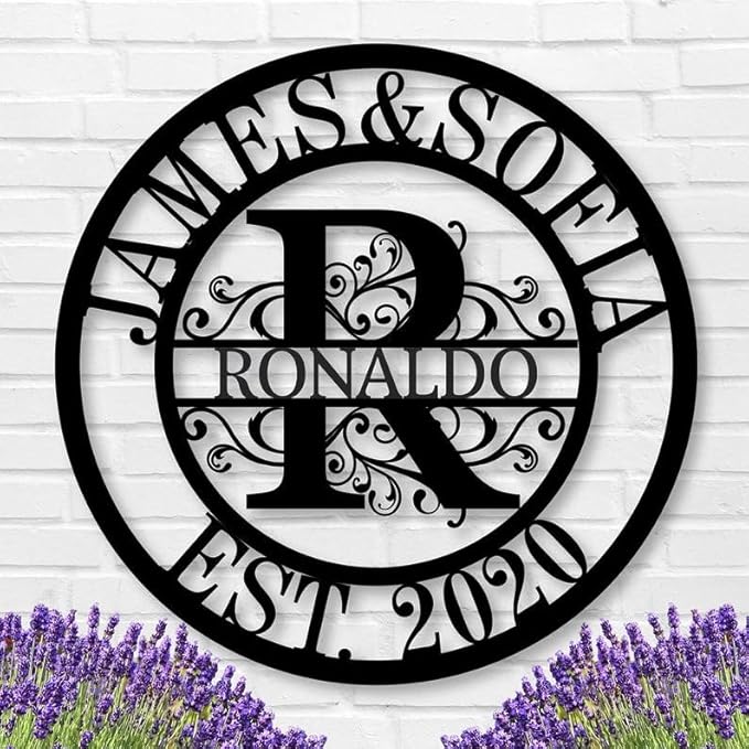 Personalized Metal Sign, Custom Family Name Sign, Last Name Signs, Split Letter by Riaeelvs