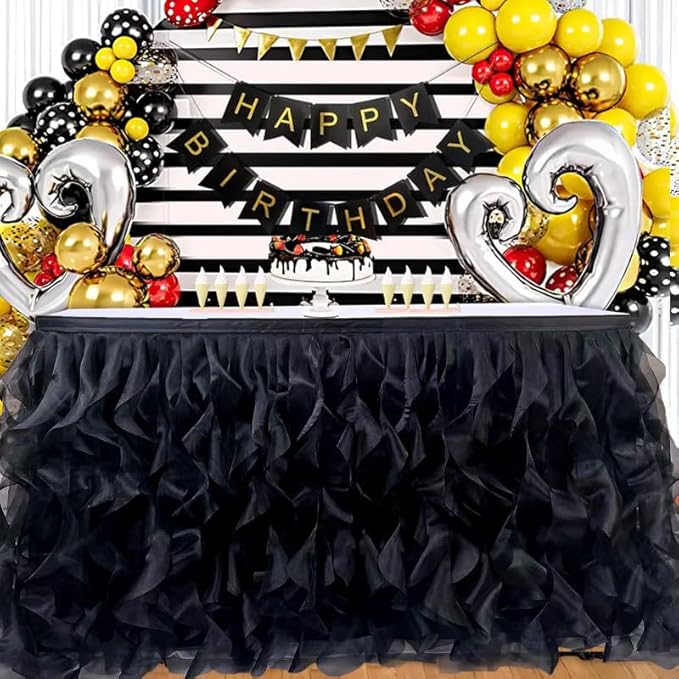 Luxury Organza Mesh Table Skirt Draping Floating Romance by BTFHOME