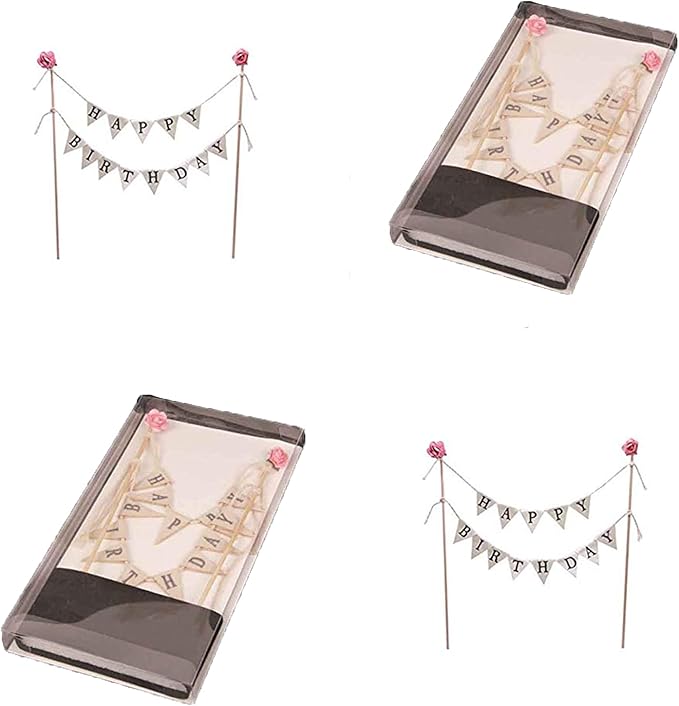 Happy Birthday Cake Bunting Topper Cake Topper Garland, Handmade Pennant Flags - Image 6