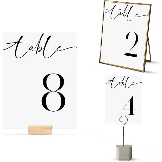 26 Pieces Table Numbers for Wedding Reception, Table Number 1-25 by Unknown