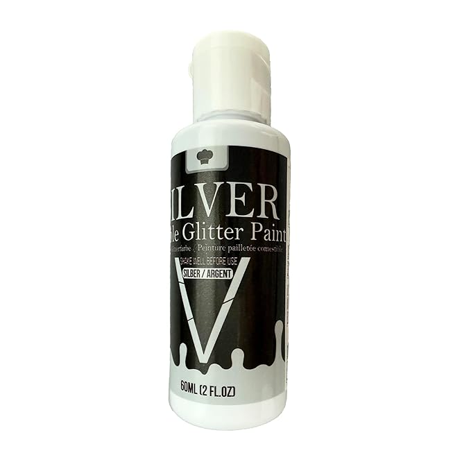 Edible Silver Glitter Paint - Image 7