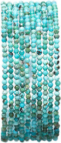Faceted Natural Blue Turquoise Stone Round Loose Semi Gemstone Beads by Beadia