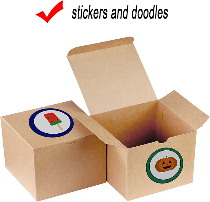 Xxcxpark 30 PCS Brown Kraft Gift Boxes 5x5x3.5, Party Favor Kraft Paper Gift - Image 6