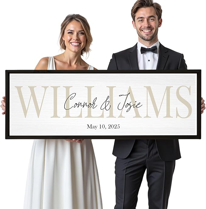 Wedding Gifts for Couples 2025, Custom Wood Sign for Bridal Shower Gift by YATIE