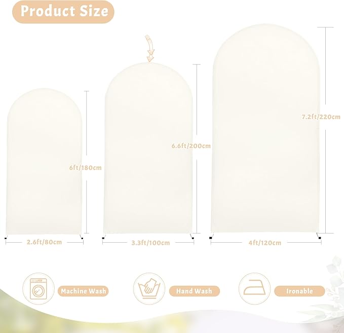 7.2FT Ivory Arch Cover - Image 3