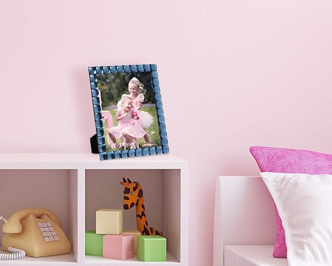 Isaac Jacobs Decorative Sparkling Navy Jewel Picture Frame, Photo Display & - Image 6