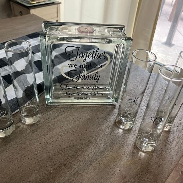 Glass Unity Sand Set for Weddings w LID, Ink Printed - Image 4