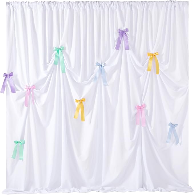 White Backdrop Curtain: 5.8×8ft Backdrop DIY Creative Photography Props by SoarDream