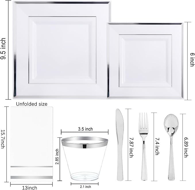 Festiva 350Pcs Silver Plates - Image 2