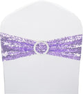 50 Pcs Sequin Chair Sashes Stretch Chair Bands Spandex Polyester Bows by LIZIMI