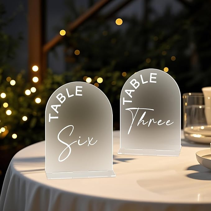 Frosted Arch Wedding Table Numbers 1-25 - Image 7