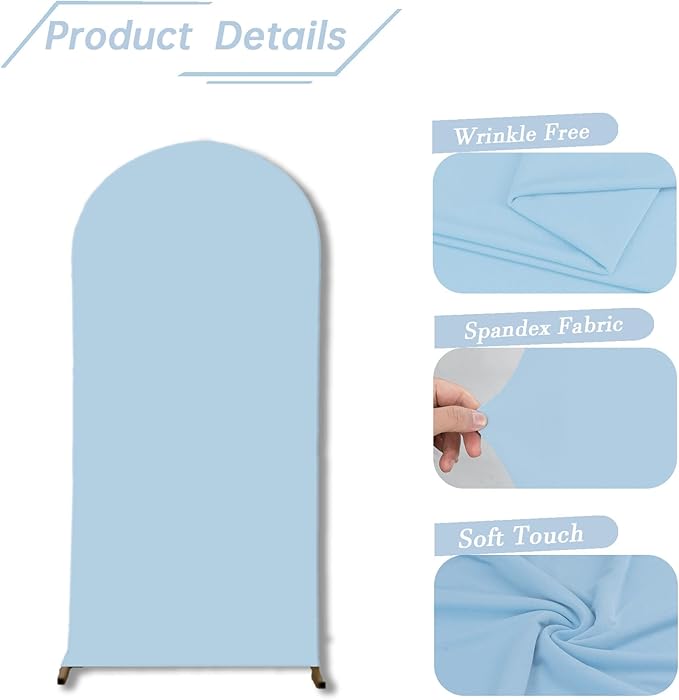 bricia Wedding Arch Backdrop Stand Cover, 6FT Double Sided Stretchy Arch Cover - Image 4