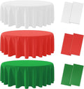 6 Pack Christmas Round Disposable Tablecloth, Italy Theme Table Covers by MASHAN