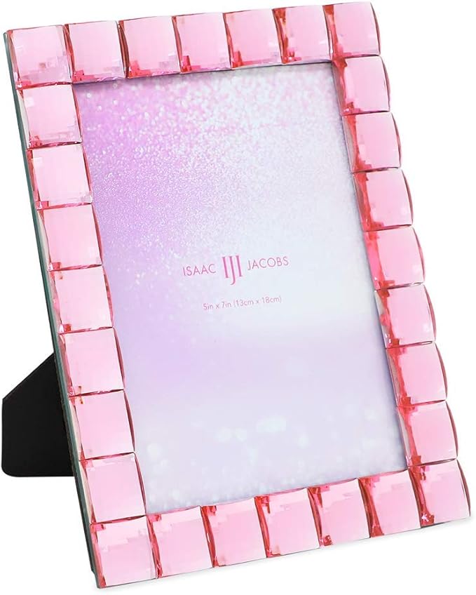 Isaac Jacobs Decorative Sparkling Light Pink Jewel Picture Frame, Photo Display by IsaacJacobs