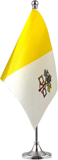 GentleGirl.USA Vatican Table Flag, Stick Small Mini Vatican Flag Office Table by GentleGirl