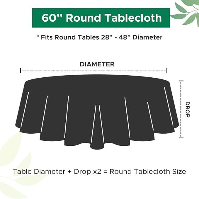 Biscaynebay Textured Fabric Round Tablecloths 60 Inches - Image 3
