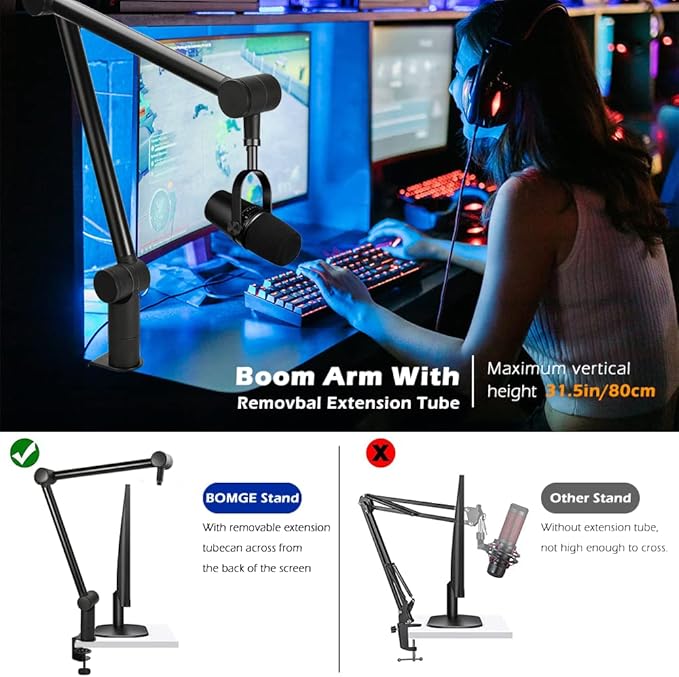 BOMGE Boom Arm Mic Stand - Image 3