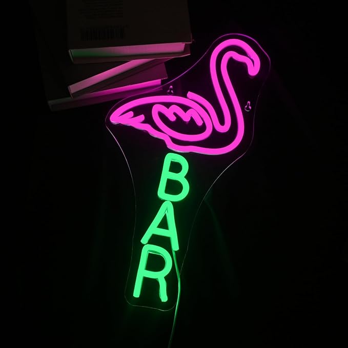 Lucunstar Flamingo Bar Neon Sign, LED Light Up Sign - Image 2