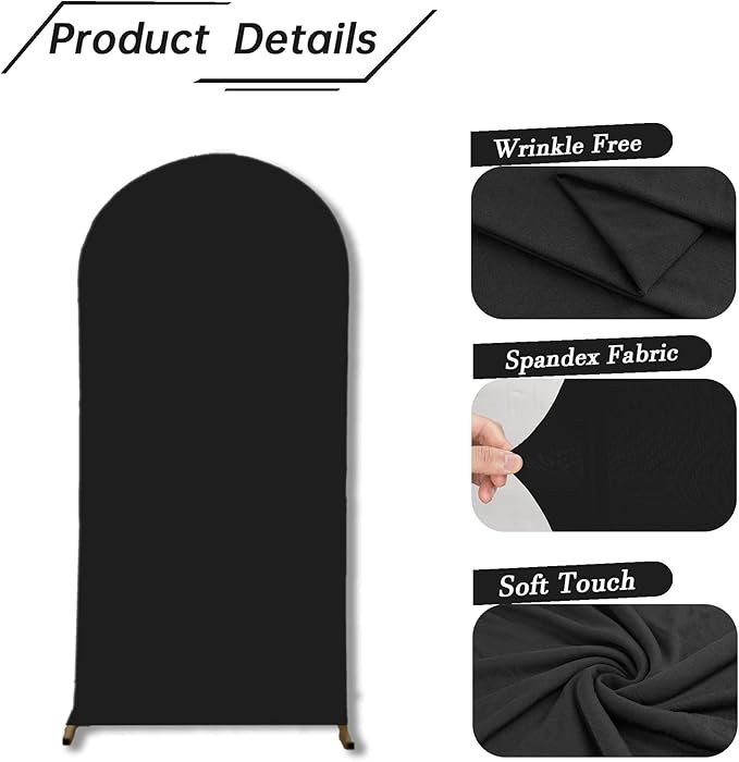 bricia Wedding Arch Backdrop Stand Cover, 6.6FT Double Sided Stretchy Arch - Image 4