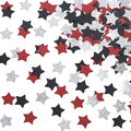 Red Black and Silver Star Confetti Table Decoration by MOWO