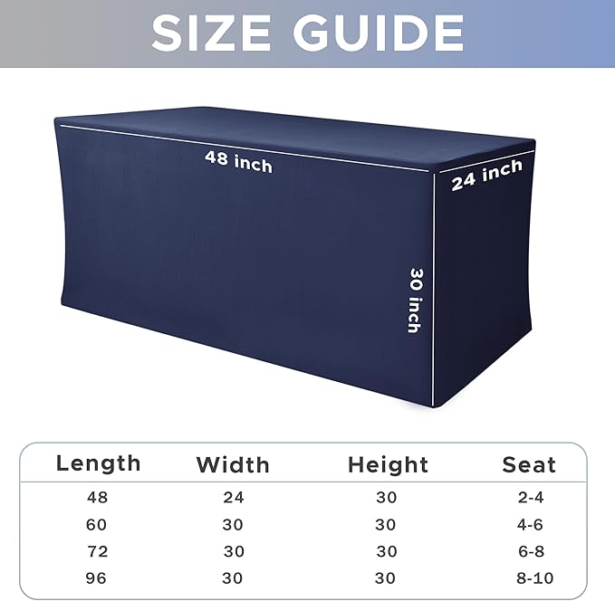Nasitos 2 Pack - 48 x 24 Inch Navy Rectangle Tablecloths - Image 7