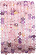 Faceted Natural Purple QuartzRutilated Crystal Stone Rondelle 3x4mm Loose Semi by Beadia