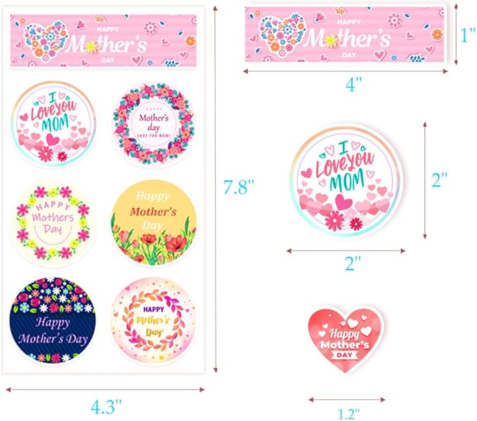 Mothers Day Stickers, Happy Mother's Day Labels Stickers - Image 2