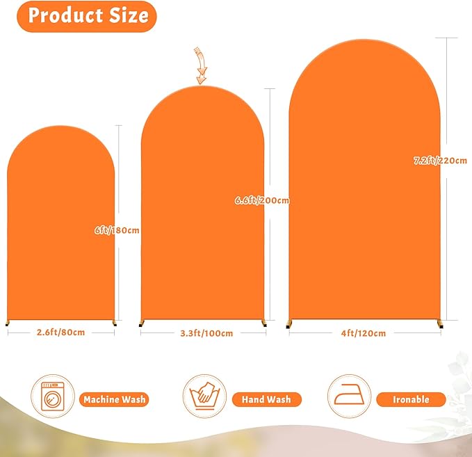 6.6FT Orange Arch Backdrop Cover - Image 4