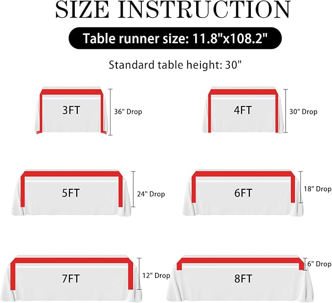 SHEJIZE 2 Pack Satin Red Table Runner 12x108 Inches Long, Bright Silky Smooth - Image 9