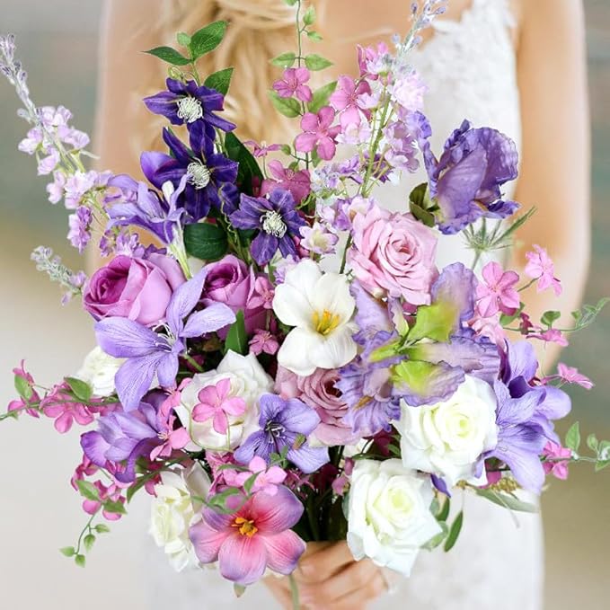 Artificial Flowers Bouquets for Bridal Wedding Home Decor Fake Floral - Image 2