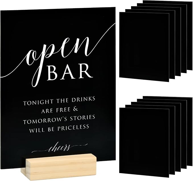 5 Pack 8x10 Inch Black Acrylic Signs Blanks, DIY 8x10 Blank Black Acrylic Sheet by JINMURY