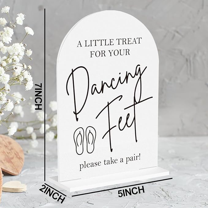 Dancing Feet Sign, Wedding Flip Flops Sign, Wedding Engagement Bridal Shower - Image 2