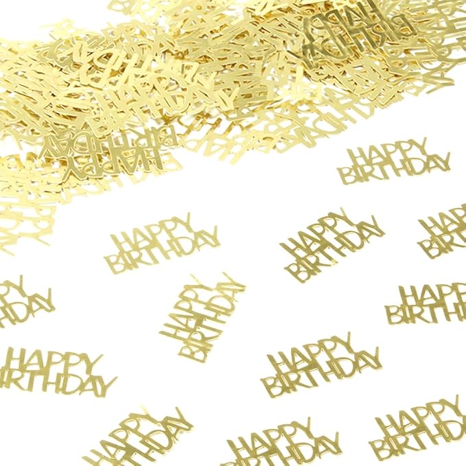 Gold Happy Birthday Confetti Birthday Party Decorations Baby/Adult Birthday by Vofrise